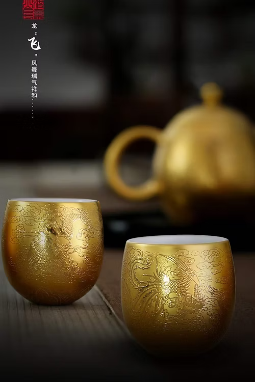 DECI Auspicious Harmony Porcelain Tea Set "Dragon Soars, Phoenix Dances"