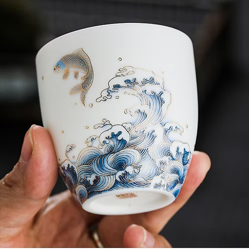 Whimsical Waves Porcelain Sake Cup Set