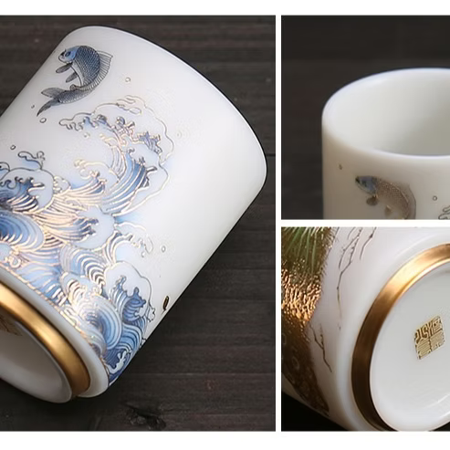 Whimsical Waves Porcelain Sake Cup Set