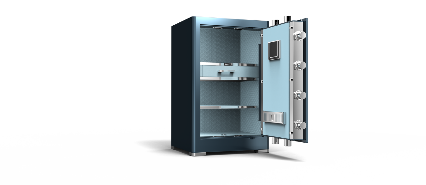 Seagull MK2 Meteor Blue Low-Carbon Alloy Steel Security Safe and Lockbox with Finger Print Keypad