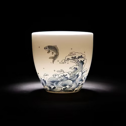 Whimsical Waves Porcelain Sake Cup Set