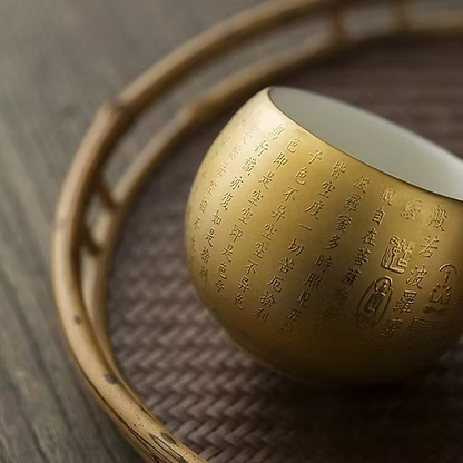 Heart Sutra Engraved Tea Cup
