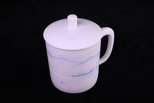 Hand-painted Qingshan Office Cup, Poetic and Picturesque, by Master Zhang Lijiao