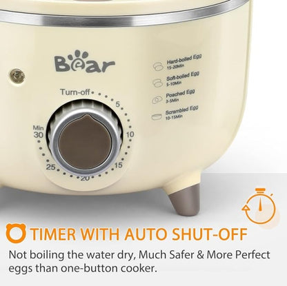 【Bear】 Egg Cooker - 14 Egg Capacity Rapid Electric Egg Cooker