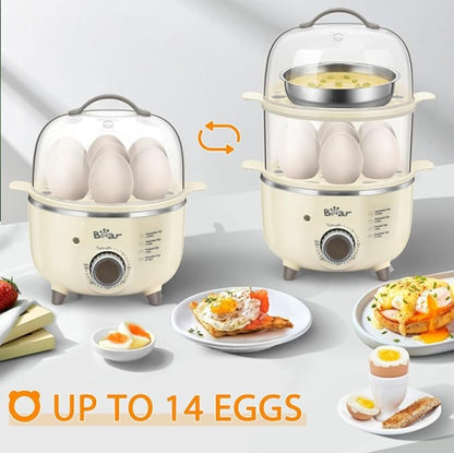 【Bear】 Egg Cooker - 14 Egg Capacity Rapid Electric Egg Cooker