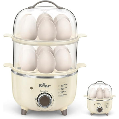 【Bear】 Egg Cooker - 14 Egg Capacity Rapid Electric Egg Cooker