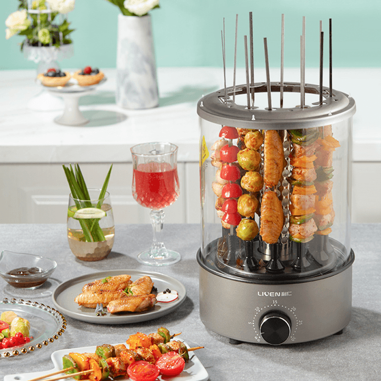 【Liven】Smokeless Electric Automatic Flipping Rotating Grill Skewer