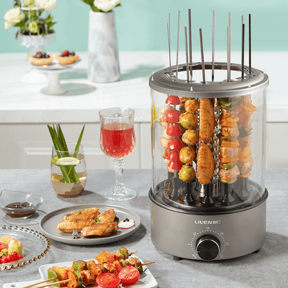 【Liven】Smokeless Electric Automatic Flipping Rotating Grill Skewer