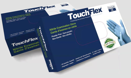 【TouchFlex】Medical Nitrile Powder-Free Examination Gloves (4.5mil) (Blue)