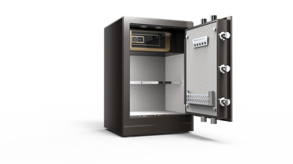 Warhourse MK2 Low-Carbon Alloy Steel Security Safe and Lockbox with Finger Print Keypad
