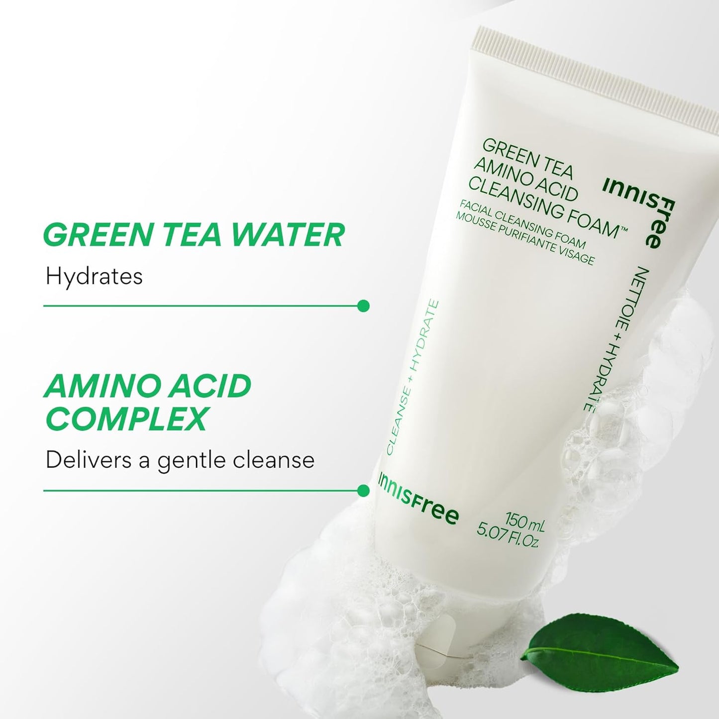【innisfree】Green Tea Amino Acid Cleansing Foam
